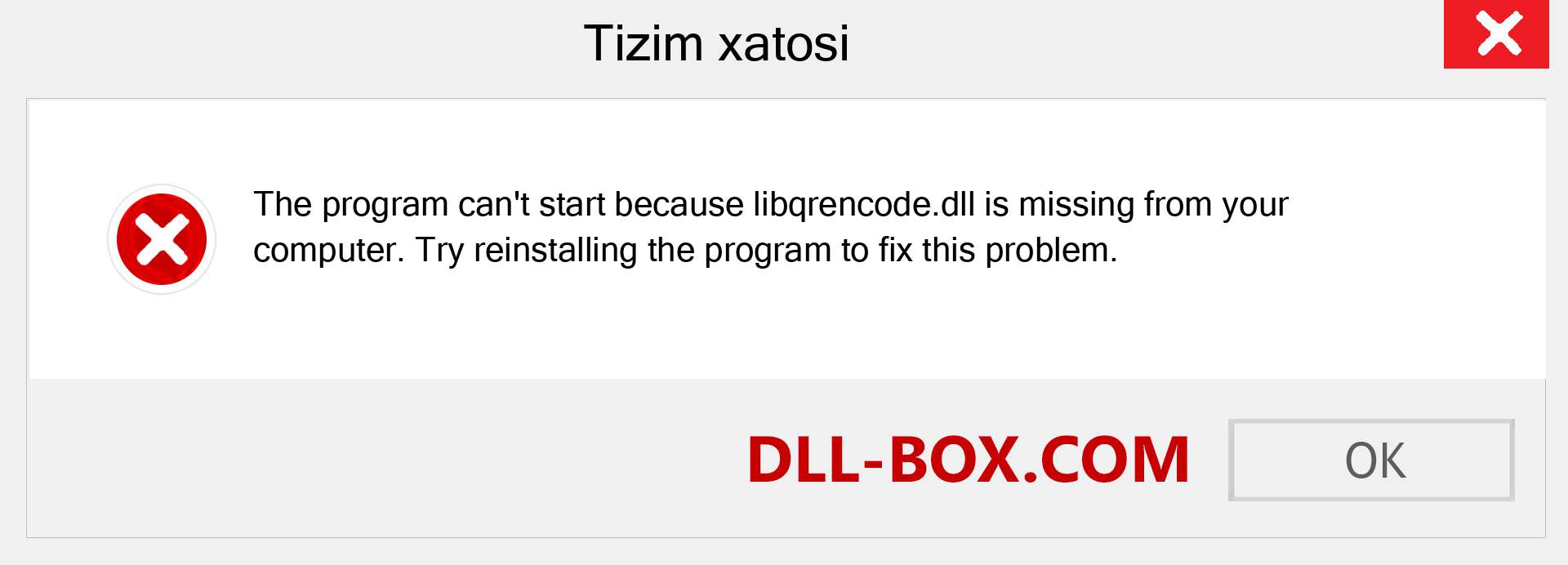 libqrencode.dll fayli yo'qolganmi?. Windows 7, 8, 10 uchun yuklab olish - Windowsda libqrencode dll etishmayotgan xatoni tuzating, rasmlar, rasmlar